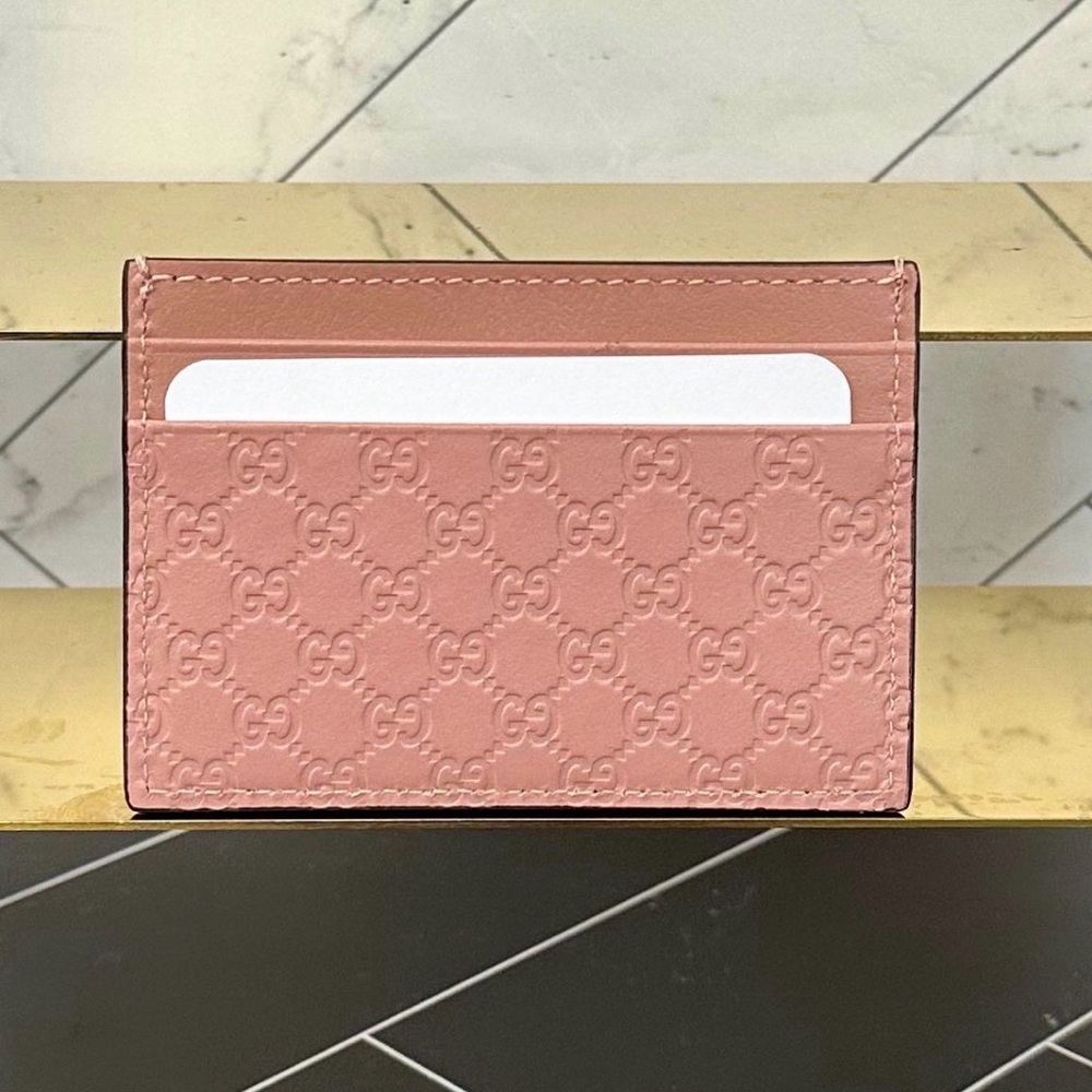 Gucci Blush Pink Embossed Card Holder